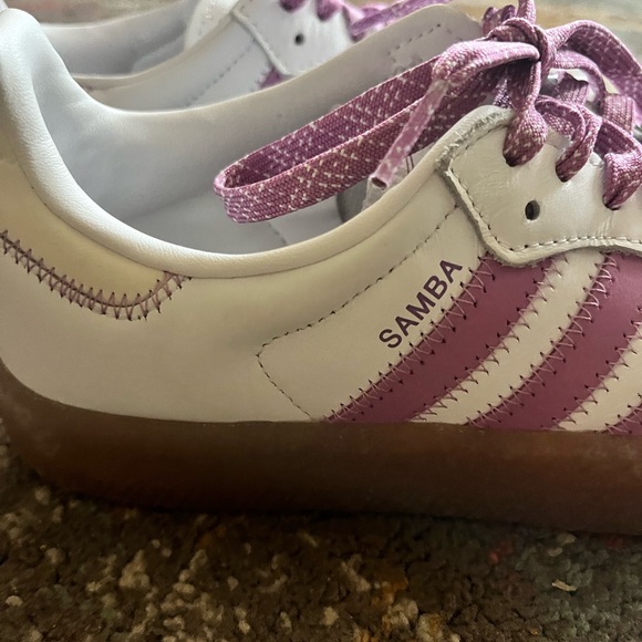 Adidas Women's White and Purple Sambae - Picture 2 of 5